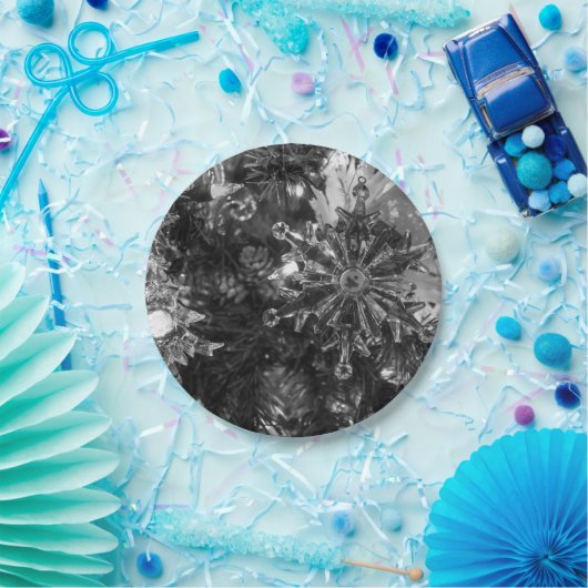 Holiday Ornaments Graustufen Pappteller (Party)