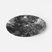 Holiday Ornaments Graustufen Pappteller (Schrägansicht)