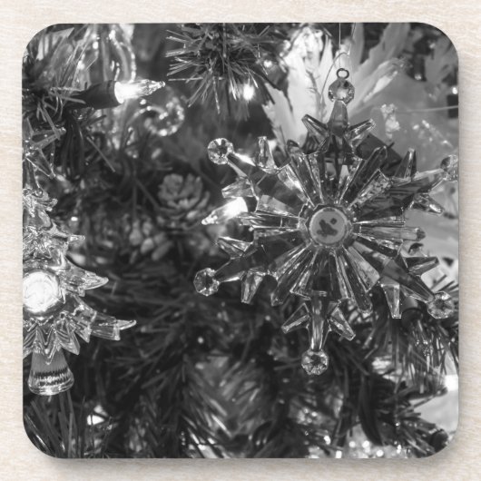 Holiday Ornaments Graustufen Untersetzer (Vorderseite)