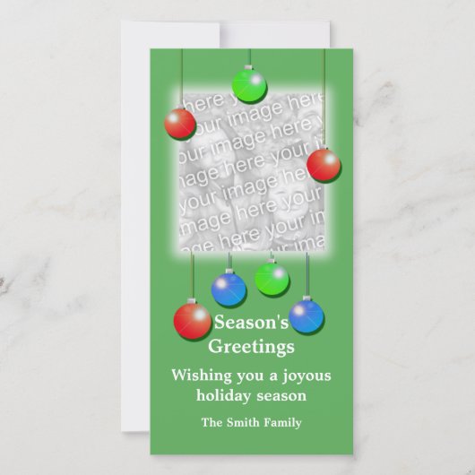 Holiday Ornaments (groß) Feiertagskarte (Vorderseite)