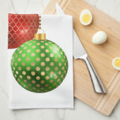 Holiday Ornaments Red Blue Green Gold Geschirrtuch (Viertel Falte)
