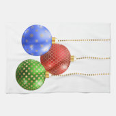 Holiday Ornaments Red Blue Green Gold Geschirrtuch (Horizontal)