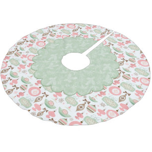 Holiday Ornaments und Evergreens Treeskirt Polyester Weihnachtsbaumdecke