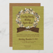 Holiday Oyster Roast Wreath Einladung (Vorne/Hinten)