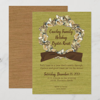 Holiday Oyster Roast Wreath Einladung