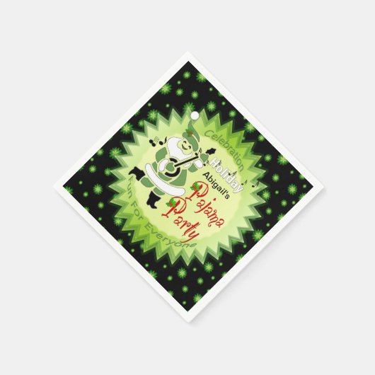 Holiday Pajama Party - Santa Elf und Sterne Serviette (Ecke)