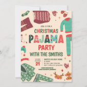 Holiday Pajama Slumber Weihnachts-Party Einladung (Vorderseite)