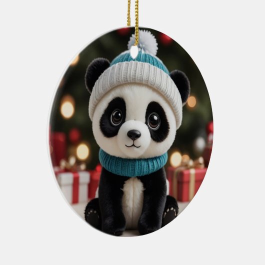 Holiday Panda Keramik Ornament (Rechts)