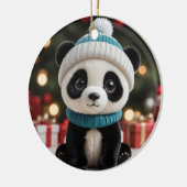 Holiday Panda Keramik Ornament (Links)