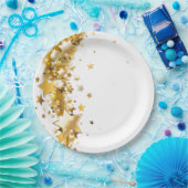 Holiday Paper Plates Gold Stars Pappteller (Party)
