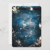 Holiday Party Blue & Gold Einladung (Rückseite)