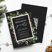 Holiday Party Botanical Greenery mit QR Code Einladung
