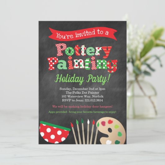 Holiday-Party Einladung zur Tötung von Keramik (Stehend Vorderseite)