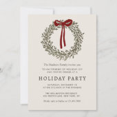 Holiday Party Festive Christmas Wreath Invitation Einladung (Vorderseite)