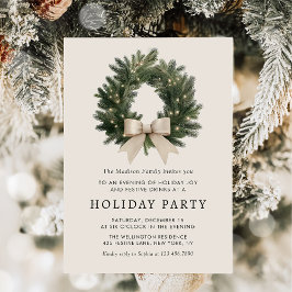 Holiday Party Festive Christmas Wreath Invitation Einladung