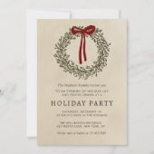 Holiday Party Festive Christmas Wreath Invitation Einladung (Vorderseite)