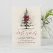 Holiday Party Festive Christmas Wreath Invitation Einladung (Stehend Vorderseite)