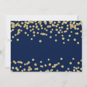 Holiday Party Gold Glitzer Confetti Navy Blue Einladung (Rückseite)
