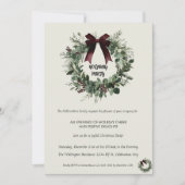 Holiday Party Invitation Elegant Christmas Wreath Einladung (Vorderseite)