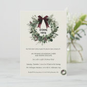 Holiday Party Invitation Elegant Christmas Wreath Einladung (Stehend Vorderseite)