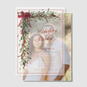Holiday Party Mistletoe Bow Modern Christmas Party Pergament Einladungen (Versatz (Ehepaar))