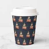 Holiday Party Mitternacht Blue Weihnachtsbaum Desi Pappbecher (Rückseite)