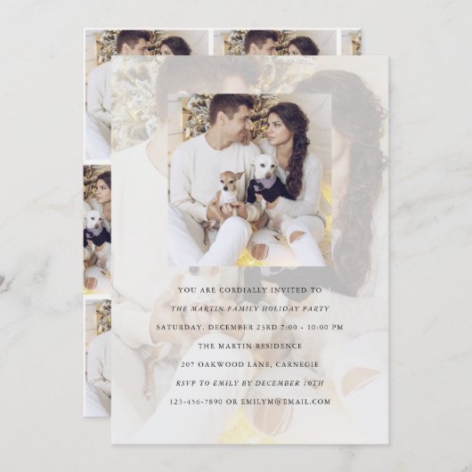 Holiday Party Multi Foto Einladung mit Overlay (Vorne/Hinten)