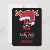 Holiday Party Santa's Hat And Plaid Pattern Karte (Vorderseite)