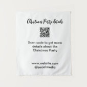Holiday party Scan QR code details website social  Wandteppich (Vorderseite)