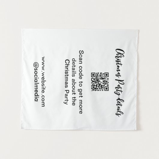 Holiday party Scan QR code details website social  Wandteppich (Vorderseite (Horizontal))