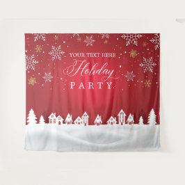 Holiday Party snowflakes photobooth backdrop Wandteppich
