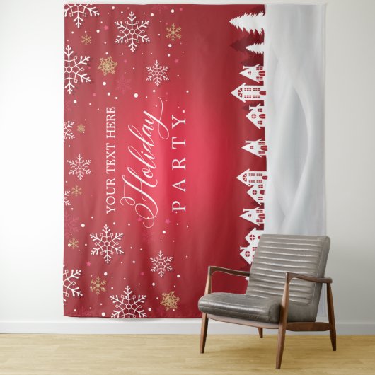 Holiday Party snowflakes photobooth backdrop Wandteppich (Beispiel)