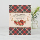 Holiday Party Woodland Antlers Einladung (Stehend Vorderseite)