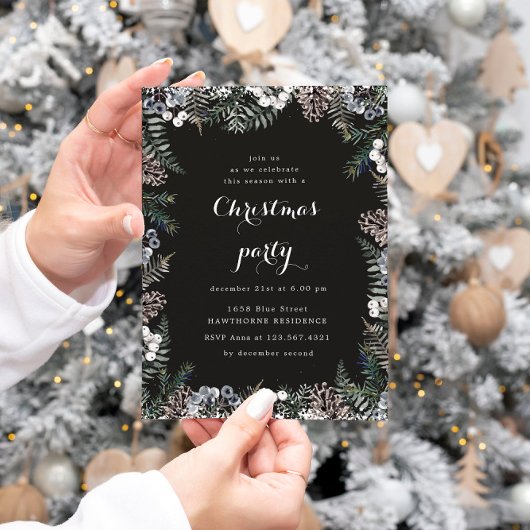 Holiday Pastel Greenery Weihnachtsfeier Party Einl Einladung