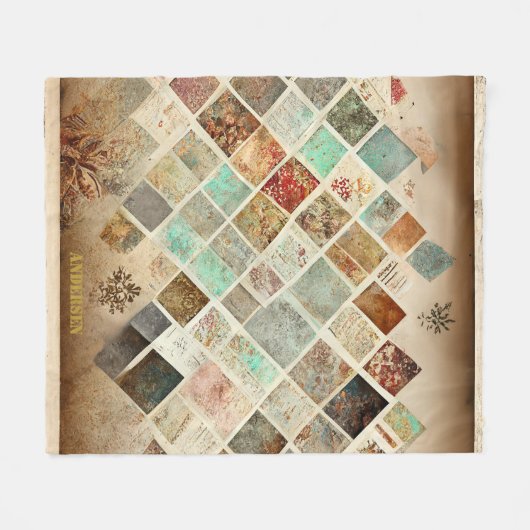 Holiday Pastel Patch Cosy Fleecedecke (Vorderseite (Horizontal))