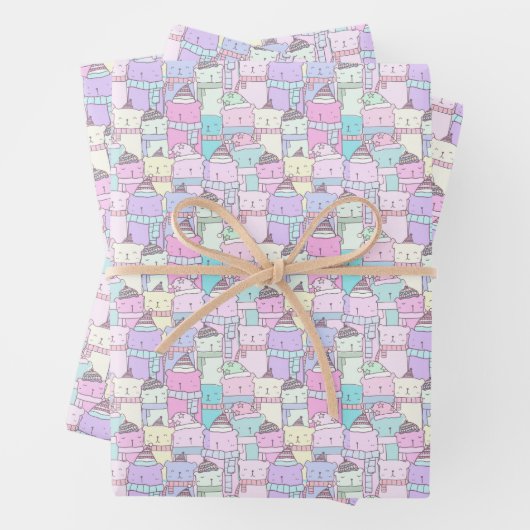Holiday Pastel Winter Bears Geschenkpapier Set (Beispiel)