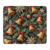 Holiday pattern, Christmas Bells with Snowflakes, Schneidebrett (Vorderseite)