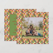 Holiday Pattern Foto Feiertagskarte (Vorne/Hinten)