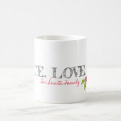 Holiday Peace Liebe Joy Familienname Text Holly Kaffeetasse (Mittel)