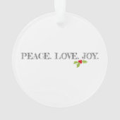 Holiday Peace Liebe Joy Mistletoe Christmas Holly Ornament (Rückseite)