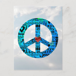 Holiday Peace Sign Postcard Postkarte