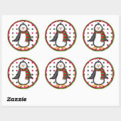 Holiday Penguin Cupcake Toppers Weihnachten Runder Aufkleber (Blatt)