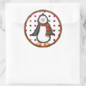 Holiday Penguin Cupcake Toppers Weihnachten Runder Aufkleber (Tasche)
