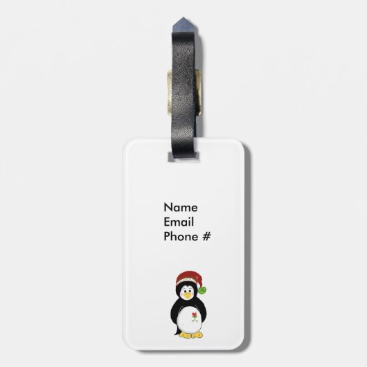 Holiday Penguin Gepäckanhänger (Rückseite vertikal)