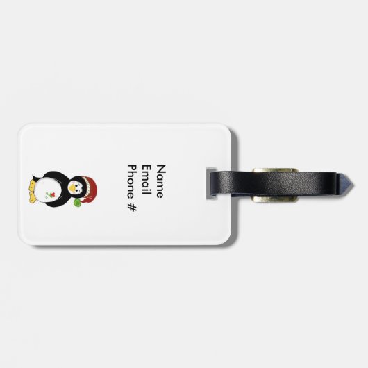 Holiday Penguin Gepäckanhänger (Rückseite horizontal)