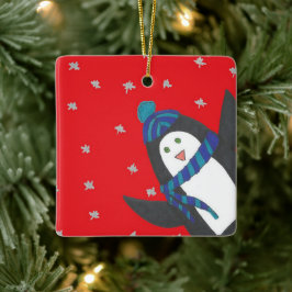 Holiday Penguin Keramikornament