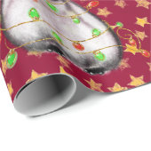 Holiday Penguin - leuchtend rot und grün leuchten Geschenkpapier (Rolleneckpunkt)