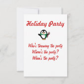 Holiday Penguin Party Invites Einladung (Rückseite)