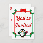 Holiday Penguin Party Invites Einladung (Vorne/Hinten)