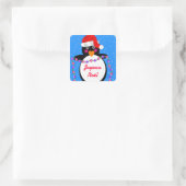 Holiday Penguin Quadratischer Aufkleber (Tasche)